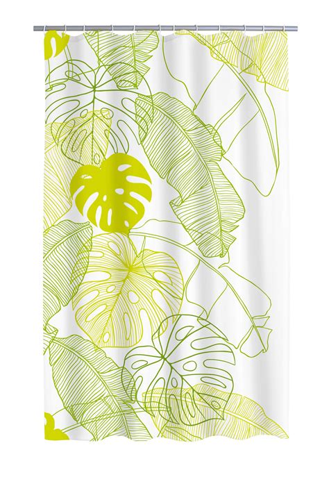 duschvorhang tropical|Duschvorhang Textil Tropical 180x200 cm inkl. Ringe